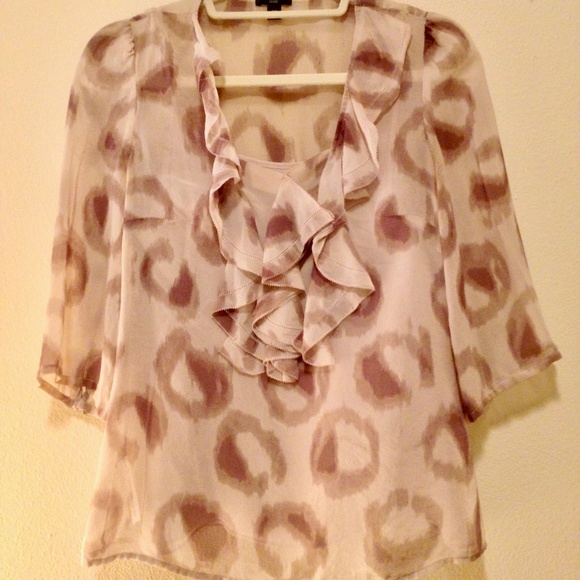 Ann Taylor 100% Silk Sheer Blouse w/ Cami Lining - Picture 1 of 5